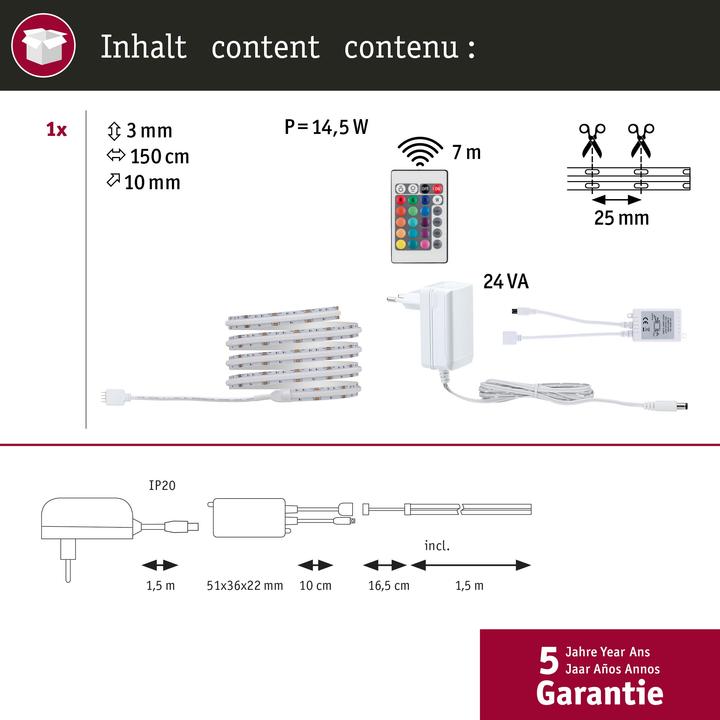Produktbild Paulmann SimpLED COB Stripe Set (RGBW, 150 cm, Indoor)