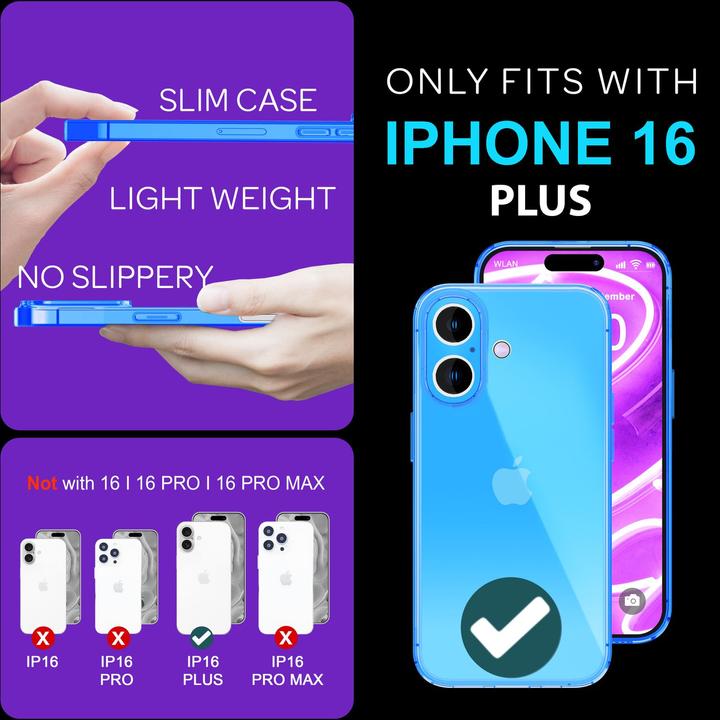 Produktbild Nalia Klar Transparente Neon Silikon Hülle (Apple iPhone 16 Plus)