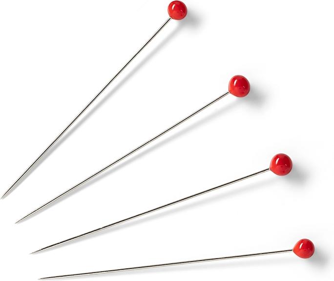 Image du produit Prym Epingles à tête de verre, rouge 0.40 x 35 mm, carte 5 g, acier