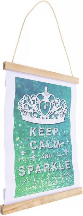 Produktbild Craft Buddy Keep Calm & Sparkle, 20x30cm Mini Crystal Art Scroll Kit