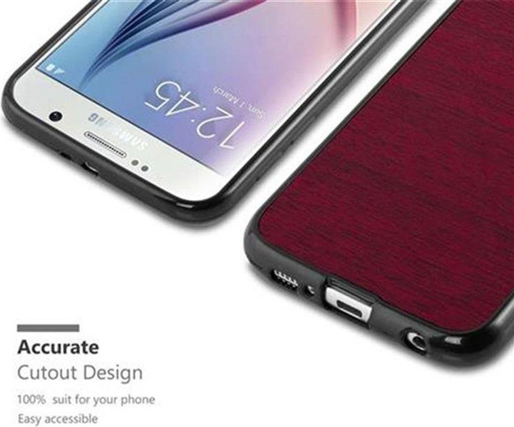 Actual product image Cadorabo TPU Wooden Cover (Samsung Galaxy S6)