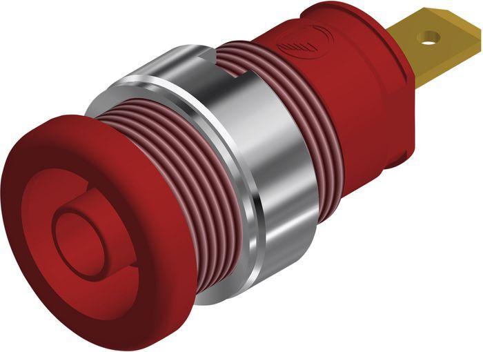 Actual product image Hirschmann Test & Measurement Safety laboratory socket, red, gold-plated, 1kV, 25A
