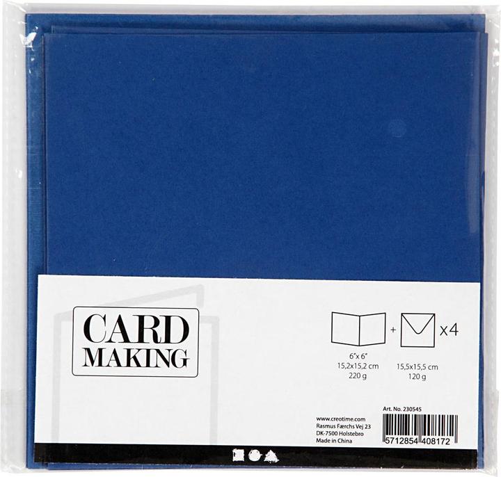 Image du produit Creativ Company Cartes et enveloppes Bleu, 4 pcs. (4 pcs)