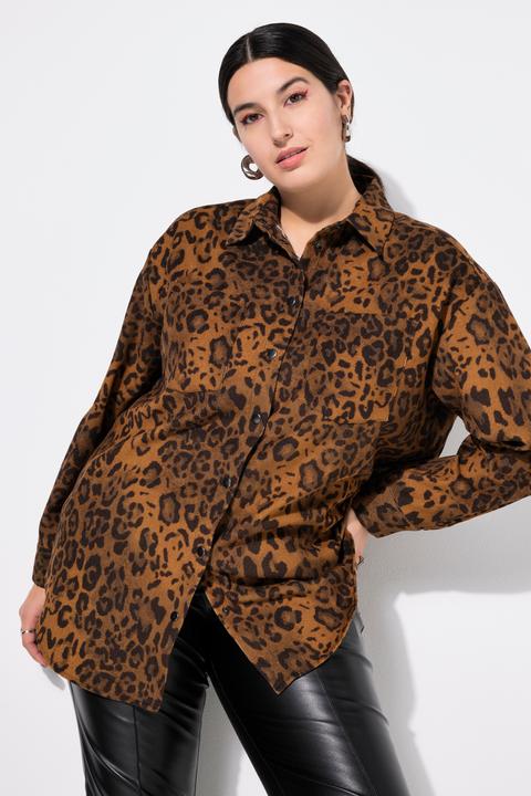 Immagine prodotto Studio Untold Camicia in velluto a coste dal taglio oversize con stampa leopardata (50, 52)