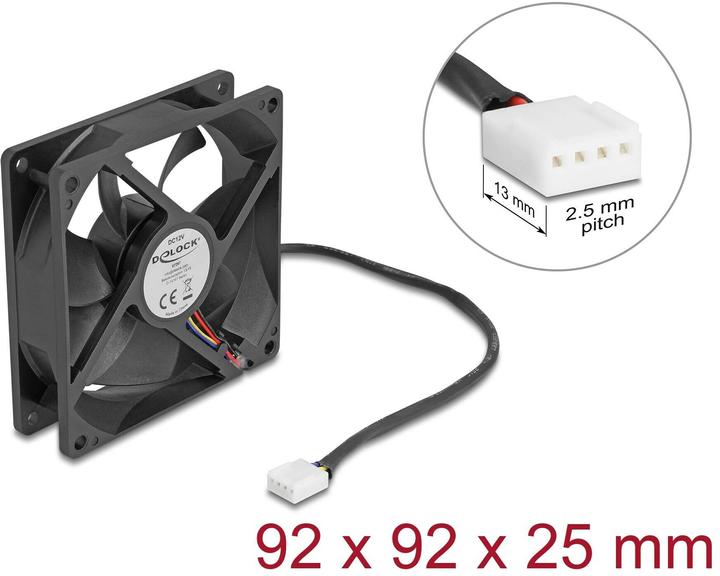 Produktbild Delock Axiallüfter 12 V DC, 92 x 92 x 25 mm schwarz (92 mm, 1x)