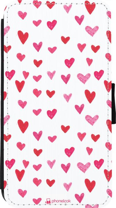 Actual product image PhoneLook Coque Wallet noir Valentine 2022 Many pink hearts (Apple iPhone 11 Pro)