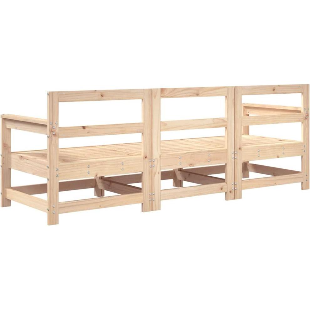 Thumbnail - VidaXL, Gartenlounge, 3-tlg. Garten-Lounge-Set Massivholz Kiefer,Material