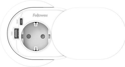 Actual product image Fellowes Einbausteckdose Schreibtisch 230V USB-A,USB-C weiss (1x, Type 13, 2 m)