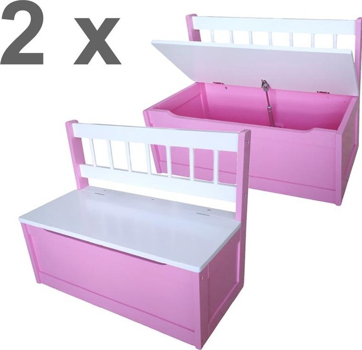 Garden Pleasure Banc de repos pour enfants rose, lot de 2 30 x 60 x 50 cm