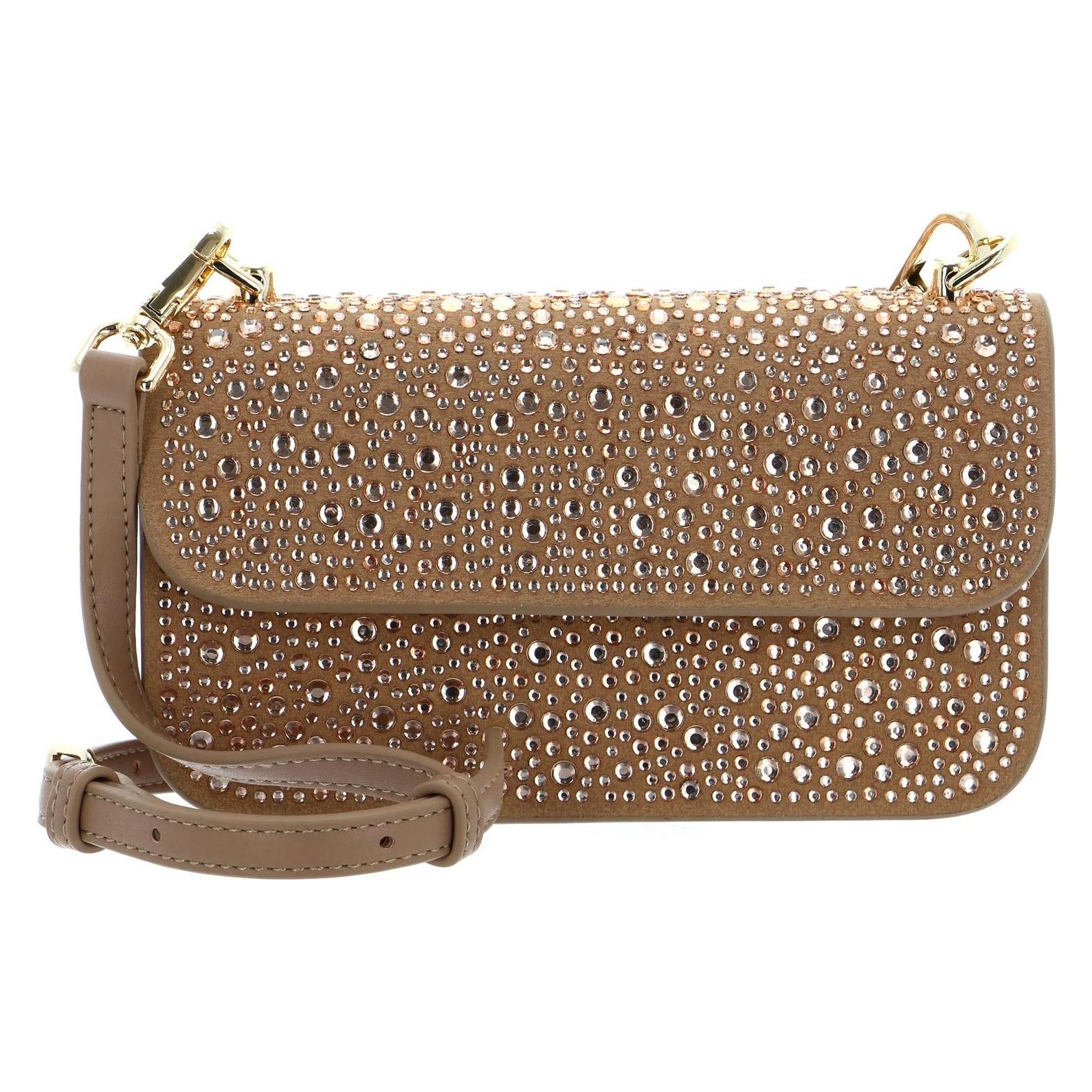 Seidenfelt, Damen, Handtasche, Anga Crossbag, Braun, Gold
