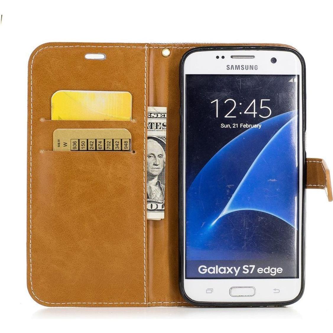 Thumbnail - König Design Hülle Handy Schutz für Samsung Galaxy S7 Edge Case Cover Tasche Wallet Etui Neu (Samsung Galaxy S7 Edge), S...