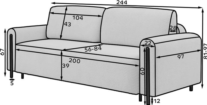 Actual product image ELTAP Arcadova (3-seater, Sofa bed)