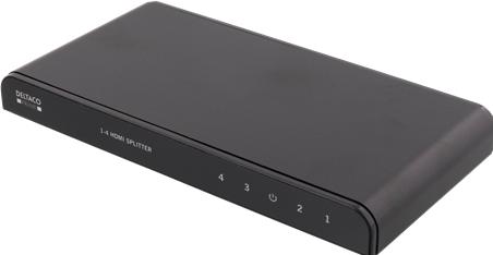 Actual product image Deltaco prime hdmi splitter 1 to 4 splitter 4k hdcp 3d black