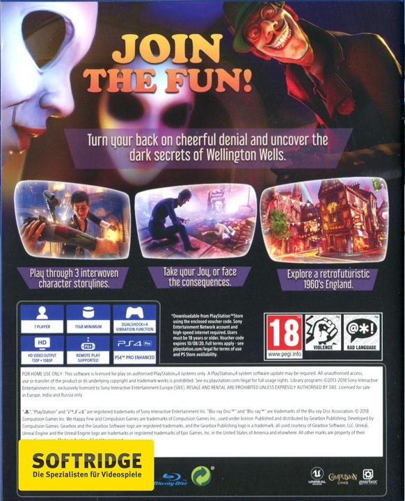 Produktbild Gearbox We Happy Few (PS4, EN)