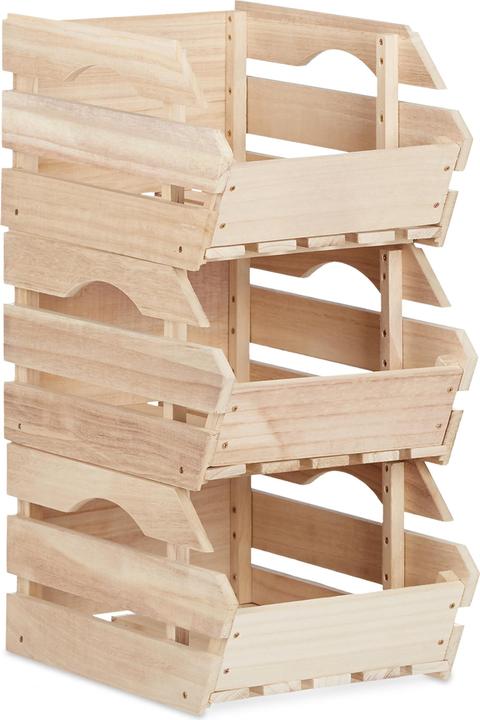 Actual product image Relaxdays Wooden stacking boxes (27.5 x 38 x 20 cm)