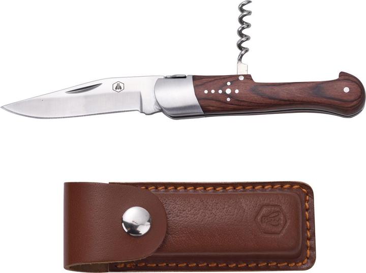 Immagine prodotto Laguiole Coltello Da Caccia E Cavatappi, Custodia In Pelle Di Palissandro