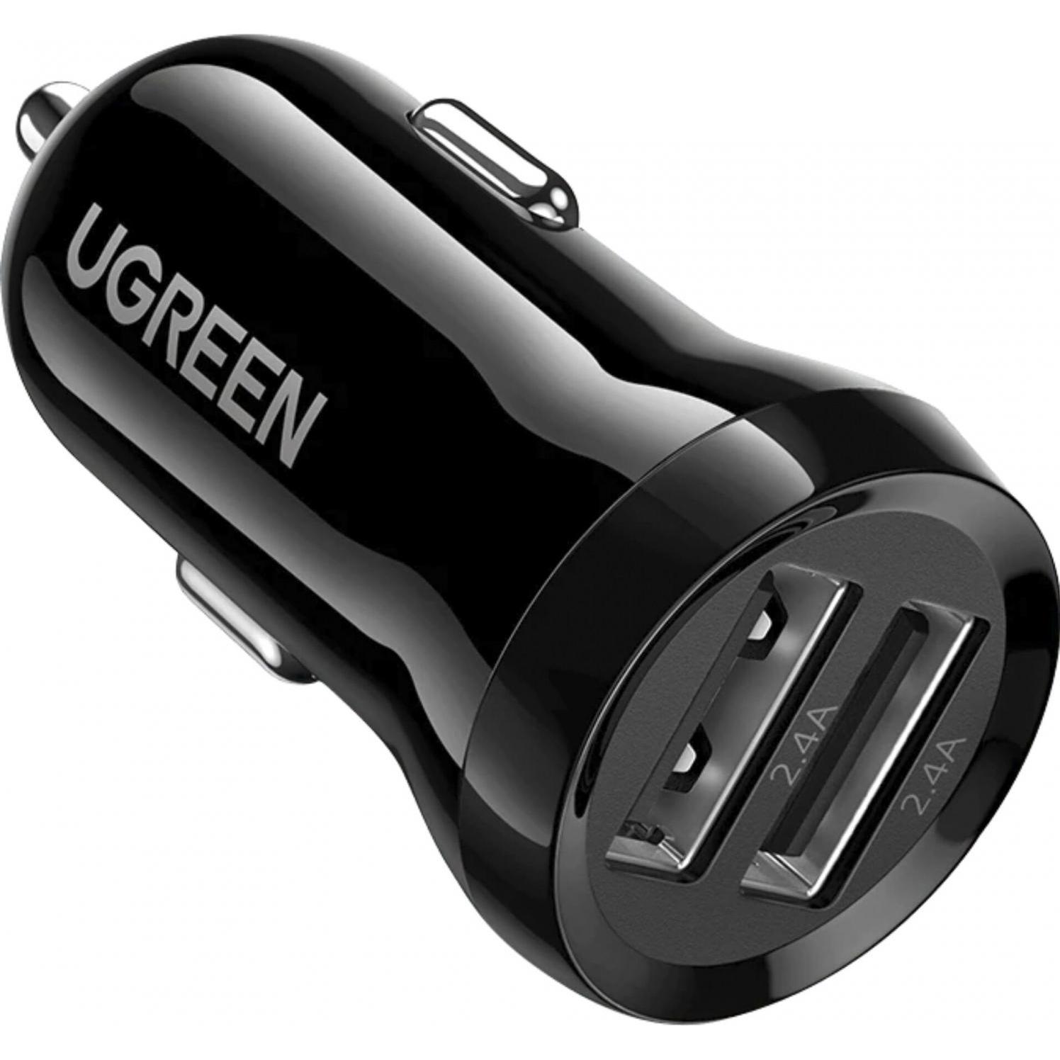 Ugreen car charger ED018, 2x USB, 24W (black), Auto Adapter, Schwarz