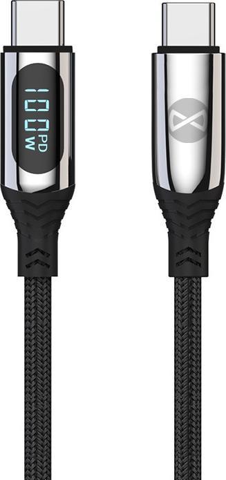 Image du produit Forever Câble LCD USB-C - USB-C 1,0 m 100W noir (1 m, USB 3.2 Gen 1, 100 W)