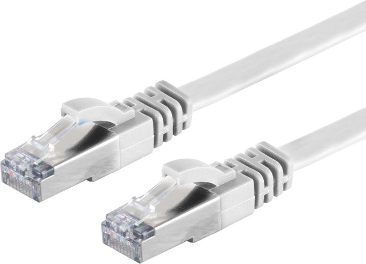 Actual product image S-Impuls Set of 2 Cat 7 network cables, flat cable, 2x RJ45 plugs, white, 5 m (U/FTP, CAT7, 5 m)