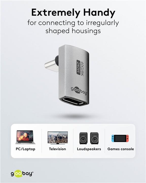 Produktbild Goobay USB-C-Adapter vertikal 90° kurz, USB4 (USB Typ-C)
