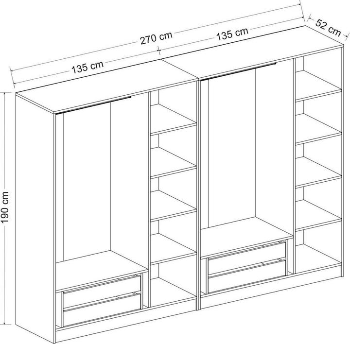 Immagine prodotto Hanah Home Kaley (270 x 52 x 210 cm)