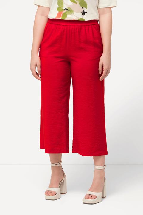Immagine prodotto Ulla Popken Culottes con taglio della gamba ampio, effetto stropicciato e cintura elastica (54)