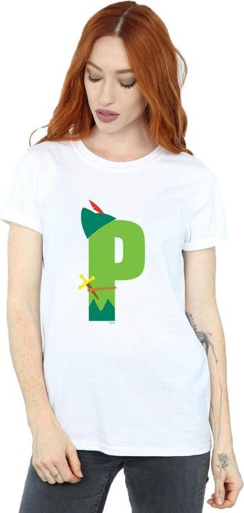 Actual product image Disney Womens/Ladies Alphabet P Is For Peter Pan Cotton Boyfriend T-Shirt (L)