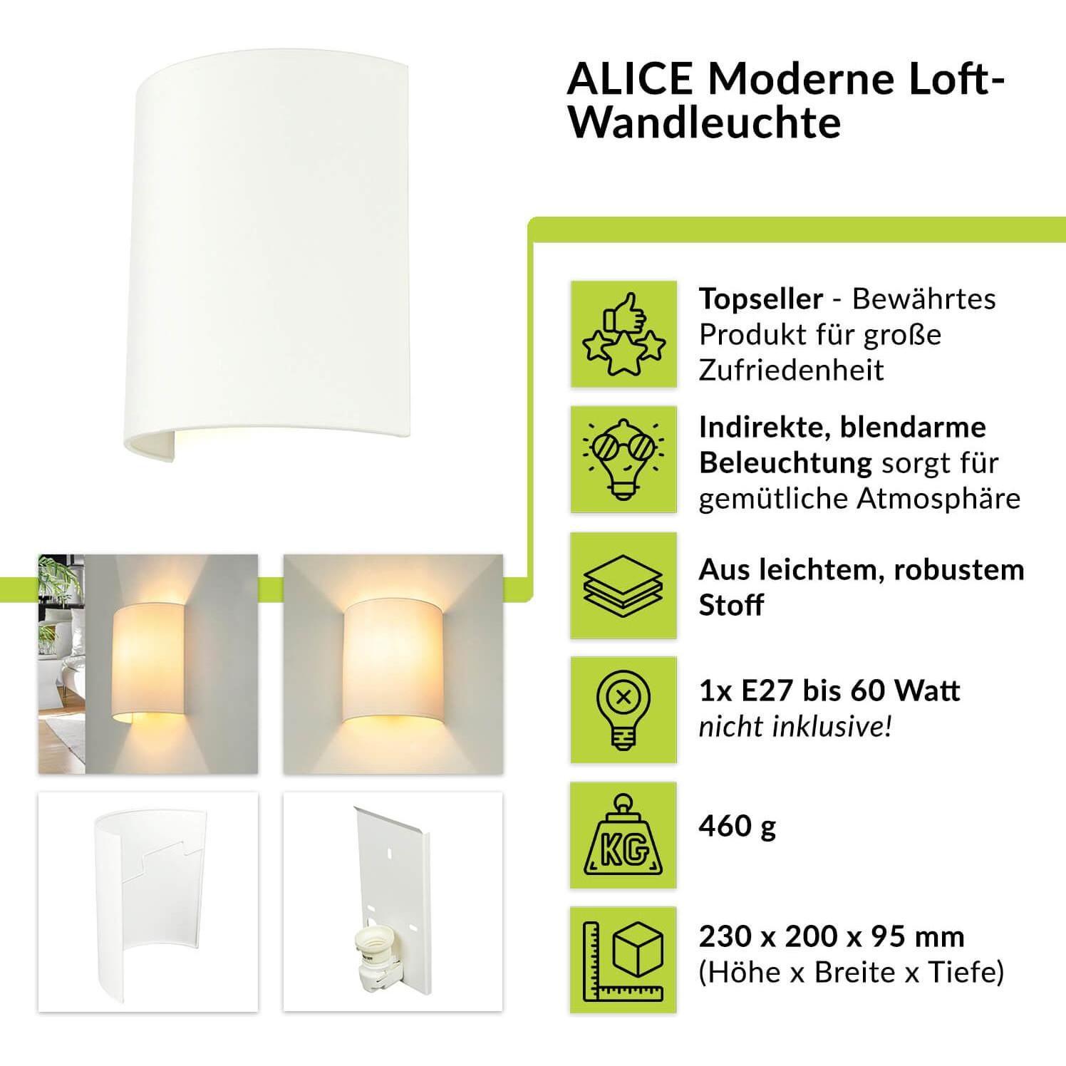 Thumbnail - Licht-Erlebnisse, Wandleuchte + Deckenleuchte, Alice (E27)