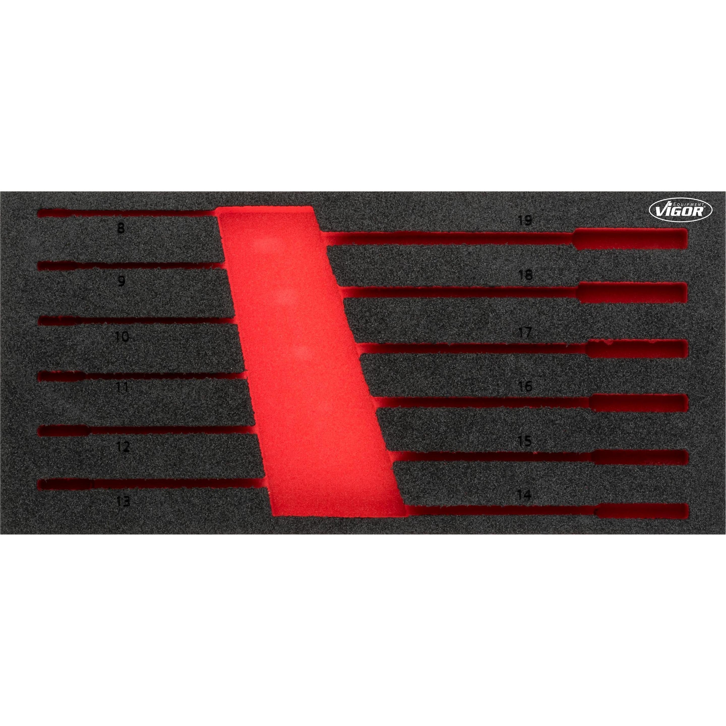 Vigor, Zubehör Werkzeugaufbewahrung, WEICHSCHAUMEINLAGE 1/3+ LEER