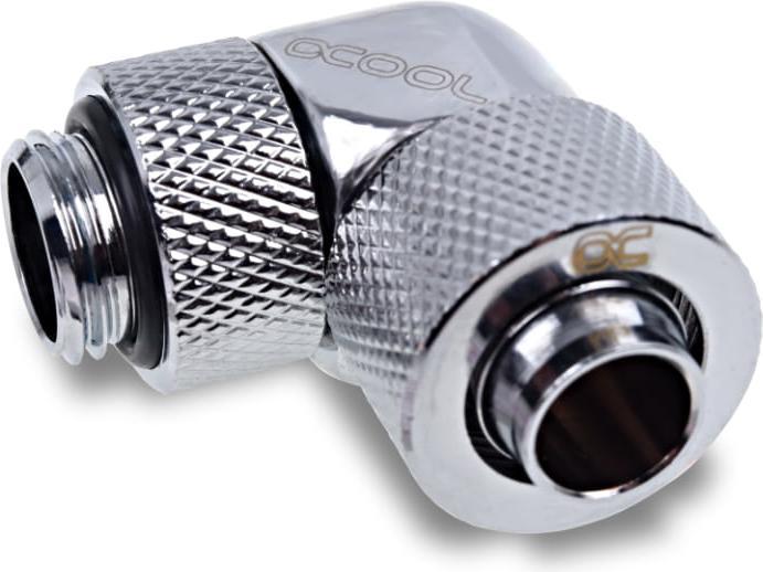 Actual product image Alphacool Icicle 13/10mm Screw-on 90?? rotatable G1/4 - 4pcs Set Chrome