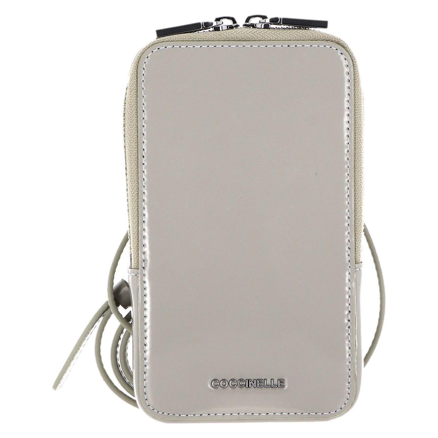 Coccinelle, Damen, Handtasche, Flor Shiny Hi-Tech Phone Bag, Beige