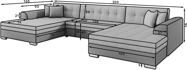 Actual product image ELTAP Vento (Sofa landscape, Sofa bed)