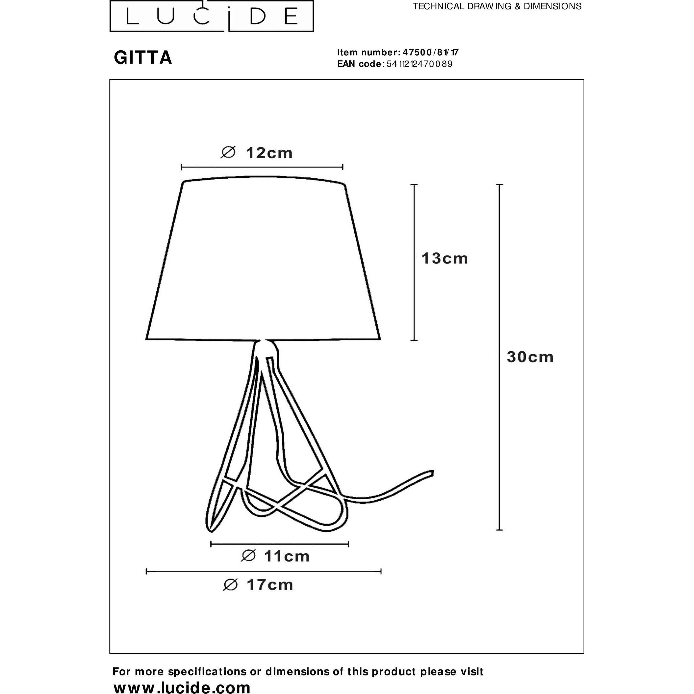 Thumbnail - Lucide, Tischlampe, Gitta (E14)