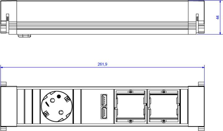 Produktbild Bachmann Power Frame power unit ALU (1 x, CEE 7/3, 0.20 m)
