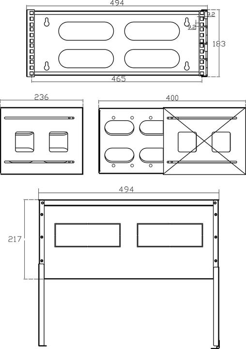 Image du produit InLine Rack 19" pour montage mural (10.87 HE, Rack 19 pouces)