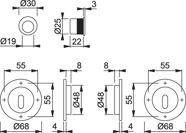 Produktbild Hoppe Schiebetürset M471-Set 4 (Schiebetürgriff)
