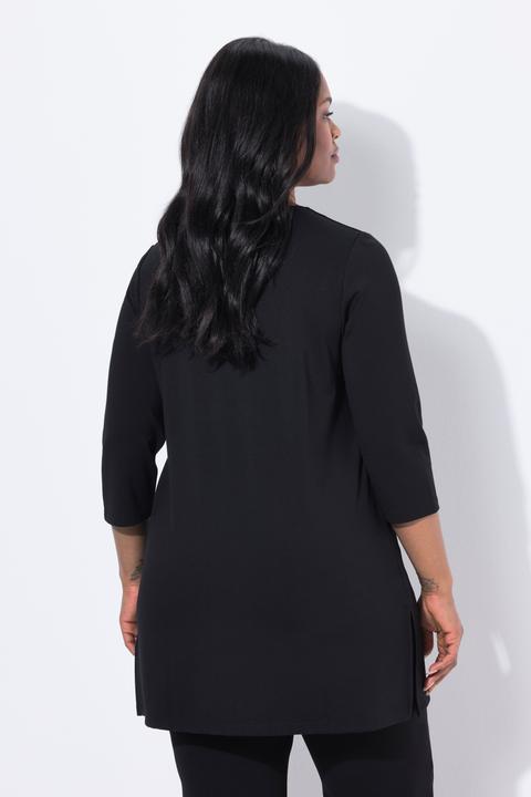 Produktbild Ulla Popken Sweatshirt, Ziersteine, V-Ausschnitt, 3/4-Arm (46, 48)