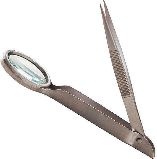 Actual product image Nippes Tweezers with magnifying glass
