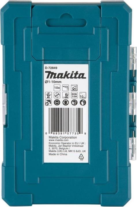 Immagine prodotto Makita Set di punte da trapano HSS D-72849 (1,0-10 mm)