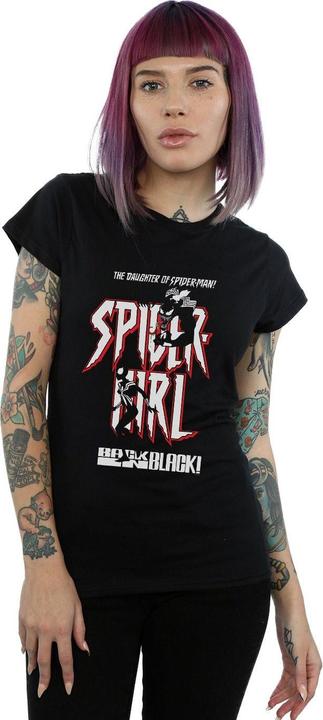 Actual product image Womens/Ladies Spider-Girl Back In Black Cotton T-Shirt (XXL)