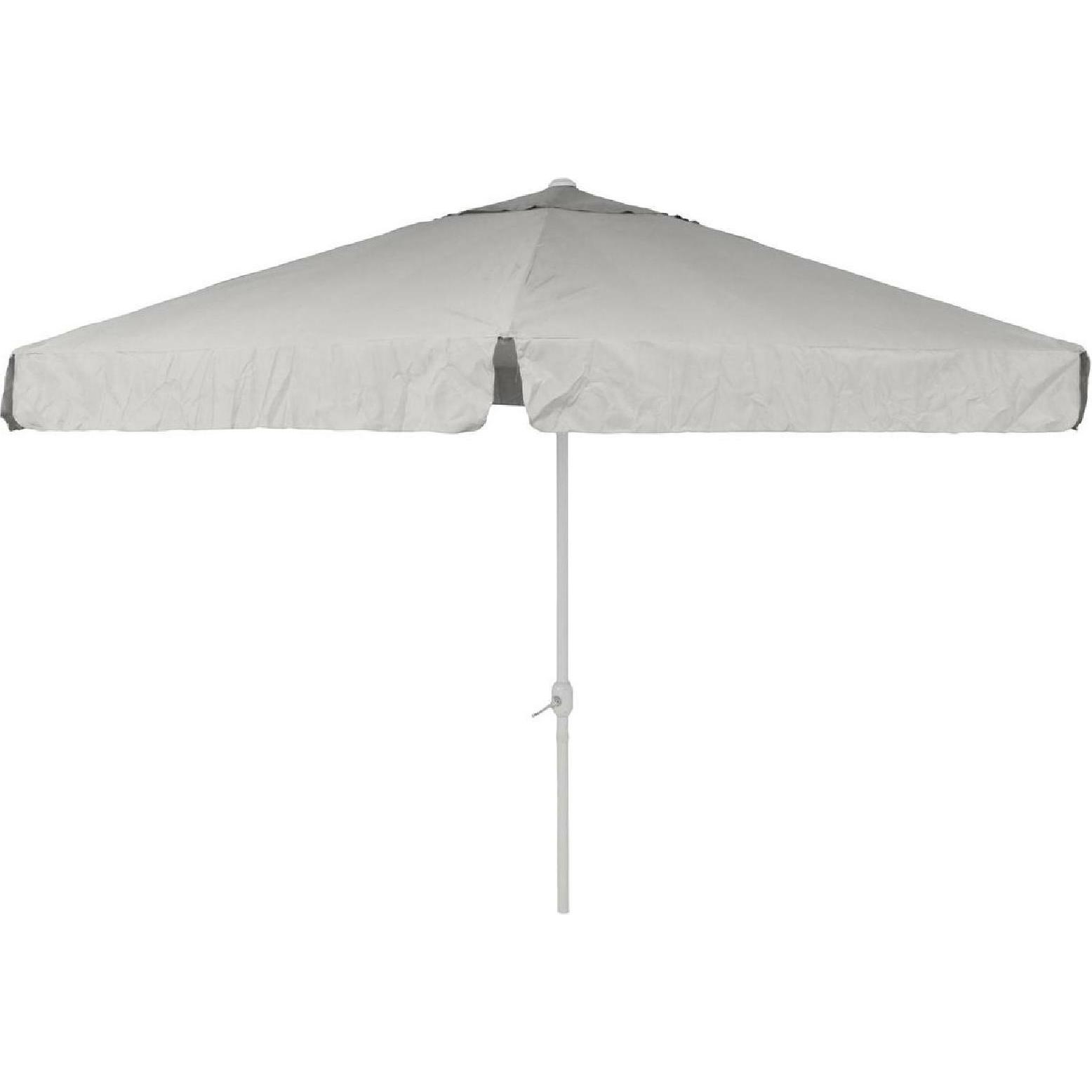 VCM, Sonnenschirm, Sonnenschirm Marktschirm Ø 3,80m Weiss mit Kurbel Alu Gestell Sonnenschutz