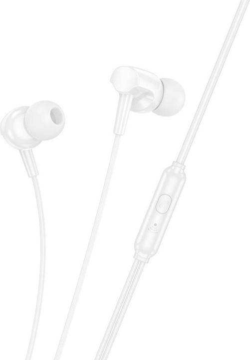 Actual product image Hoco Wired headphones earphones universal with microphone M112 white (Cable)