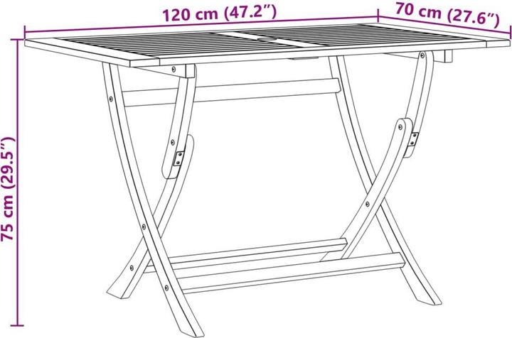 Produktbild vidaXL Garten Essgruppe (120 x 70 x 75 cm)