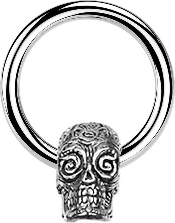 Immagine prodotto Star Piercing Anello Micro Closure argento Giorno dei Morti Teschio argento (Ottone, Acciaio chirurgico 316L)