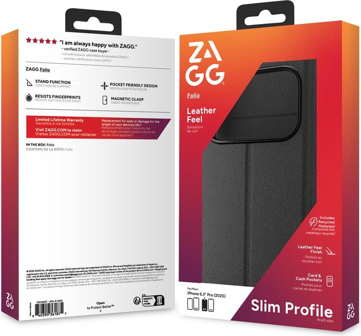 Productafbeelding Zagg Folio Case für Apple iPhone 17 Pro black (Apple iPhone 17 Pro)