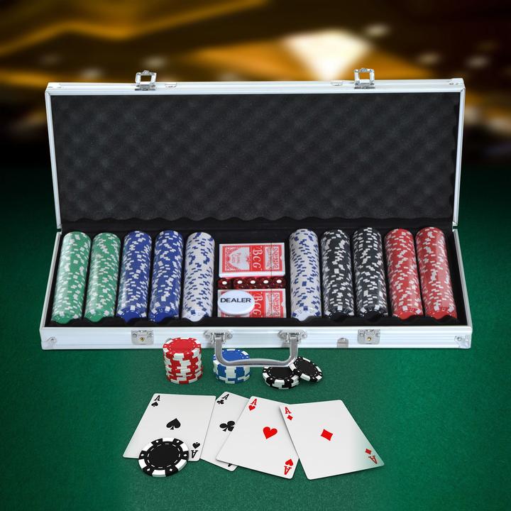 Image du produit Homcom Mallette de poker incluant un set de poker (Allemand, Français, Italien, Anglais)
