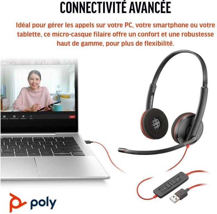 Produktbild Plantronics Poly 8X228AA / Blackwire 3220 Schwarz Headset (Kabelgebunden, USB-C)
