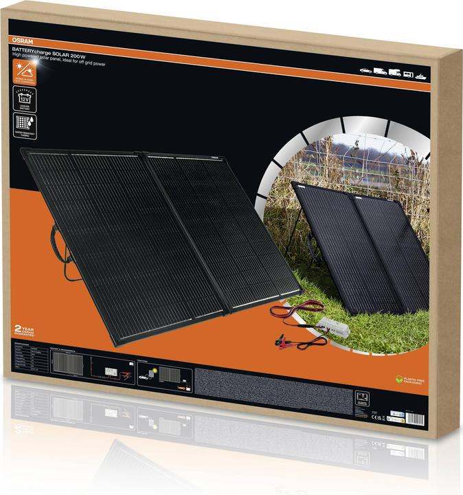 Produktbild Osram BATTERYcharge SOLAR 200W Monokristallines Solarmodul 200 W 12 V, 5 V (200 W, 10.50 kg)