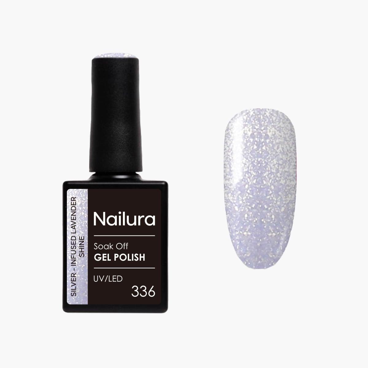 Nailura, Nagellack, - Gel Polish 336 - Silver Infused Lavender Shine - 10 ml (Silver Infused Lavender Shine, Gel-Effekt Nagellack)