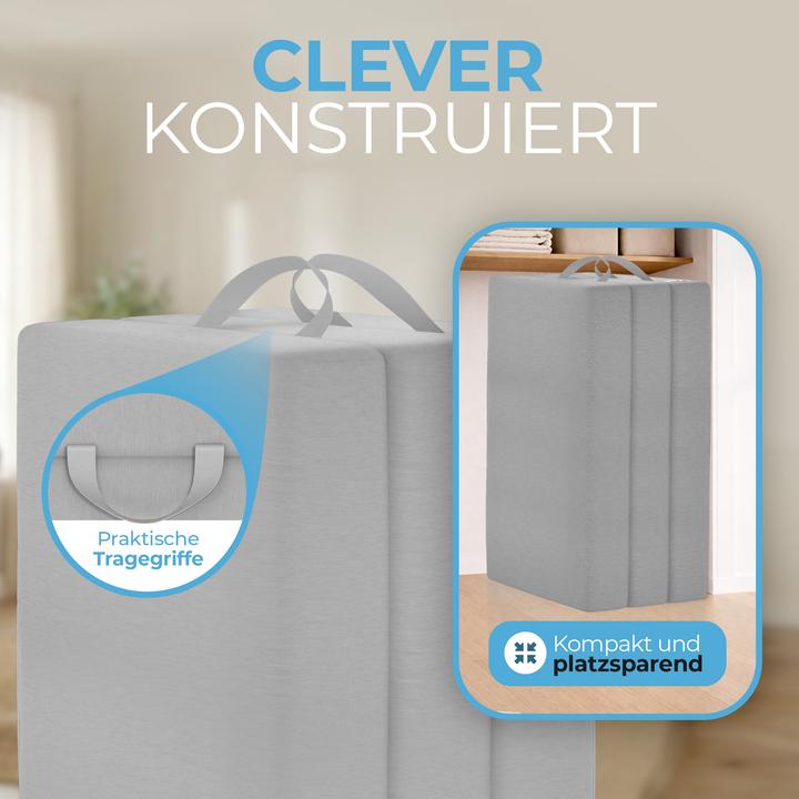 Produktbild Bestschlaf Klappmatratze, 3-teilige Faltmatratze, Reisebett, Gästematratze (Schaumstoffkern, 140 x 195 cm)
